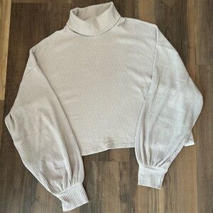 Hollister Beige Ribbed Turtleneck